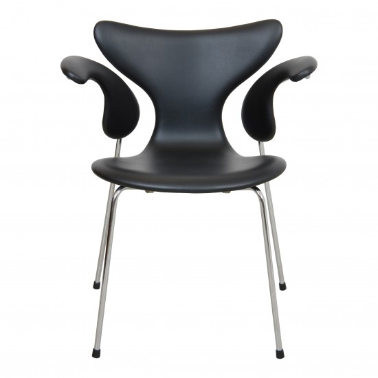 Arne Jacobsen Lily armchair 3208 newly upholstered in black